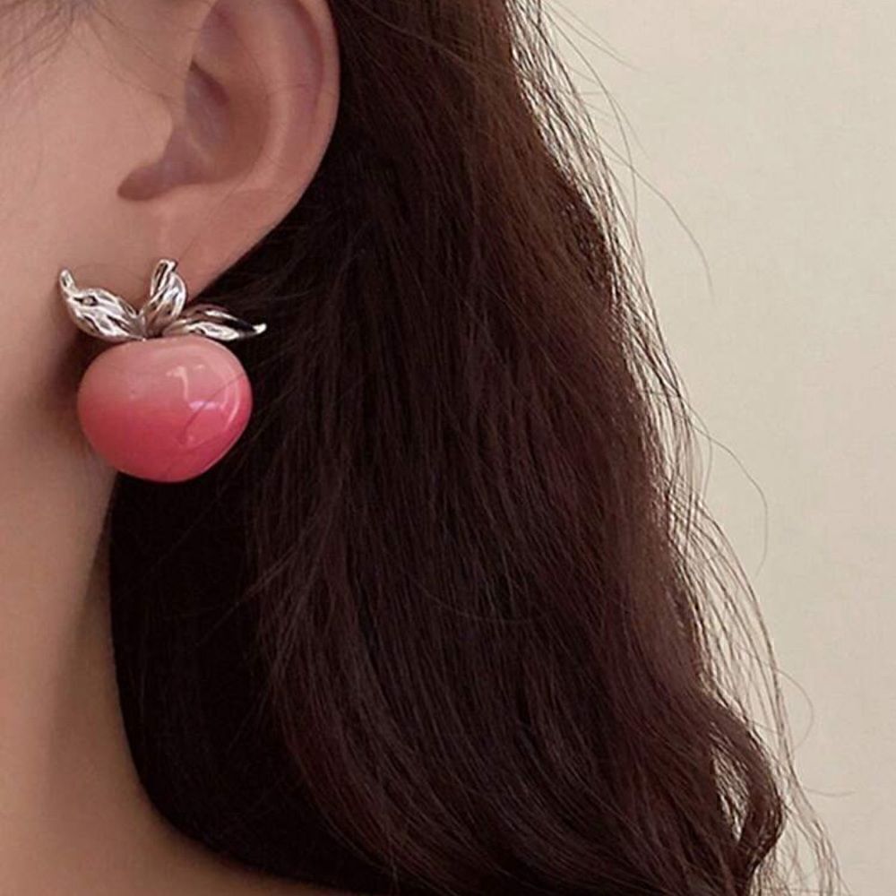 Peach stud earrings  #877